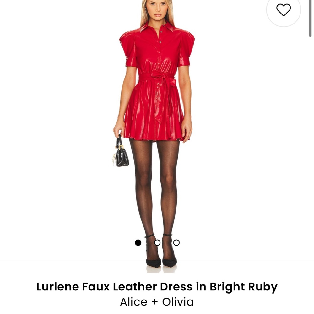 Alice + Olivia Red Faux Leather Dress, Size 2